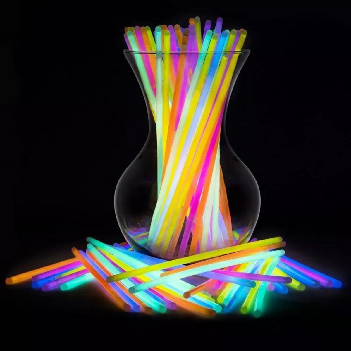 200x Glow Sticks Light No Flame Colour Mixed Glow Party