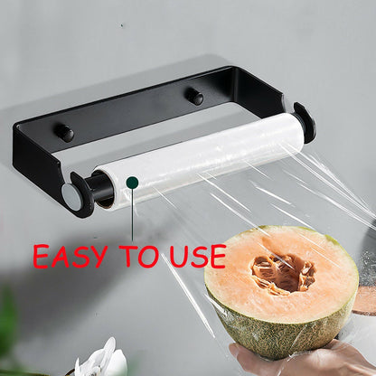 Aluminum Wall Mount Rack Bathroom Paper Towel Holder Black