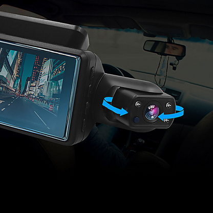 Dash Cam Front And Rear Video Recorder Camera G-Sensor HD 1080P Car DVR 3" Lens
