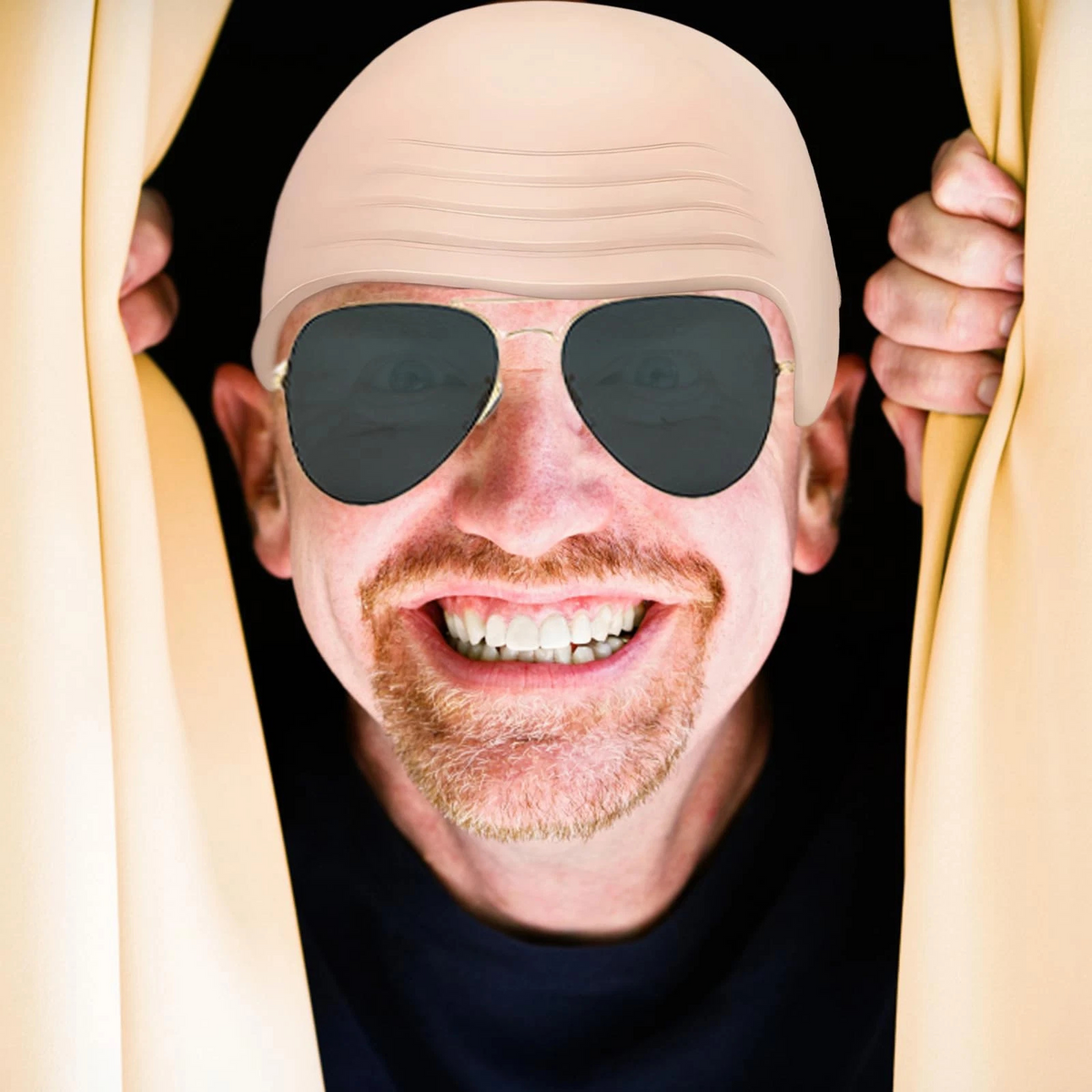 Bald Cap Costume Set Fancy Dress Party Accessory Mr Worldwide