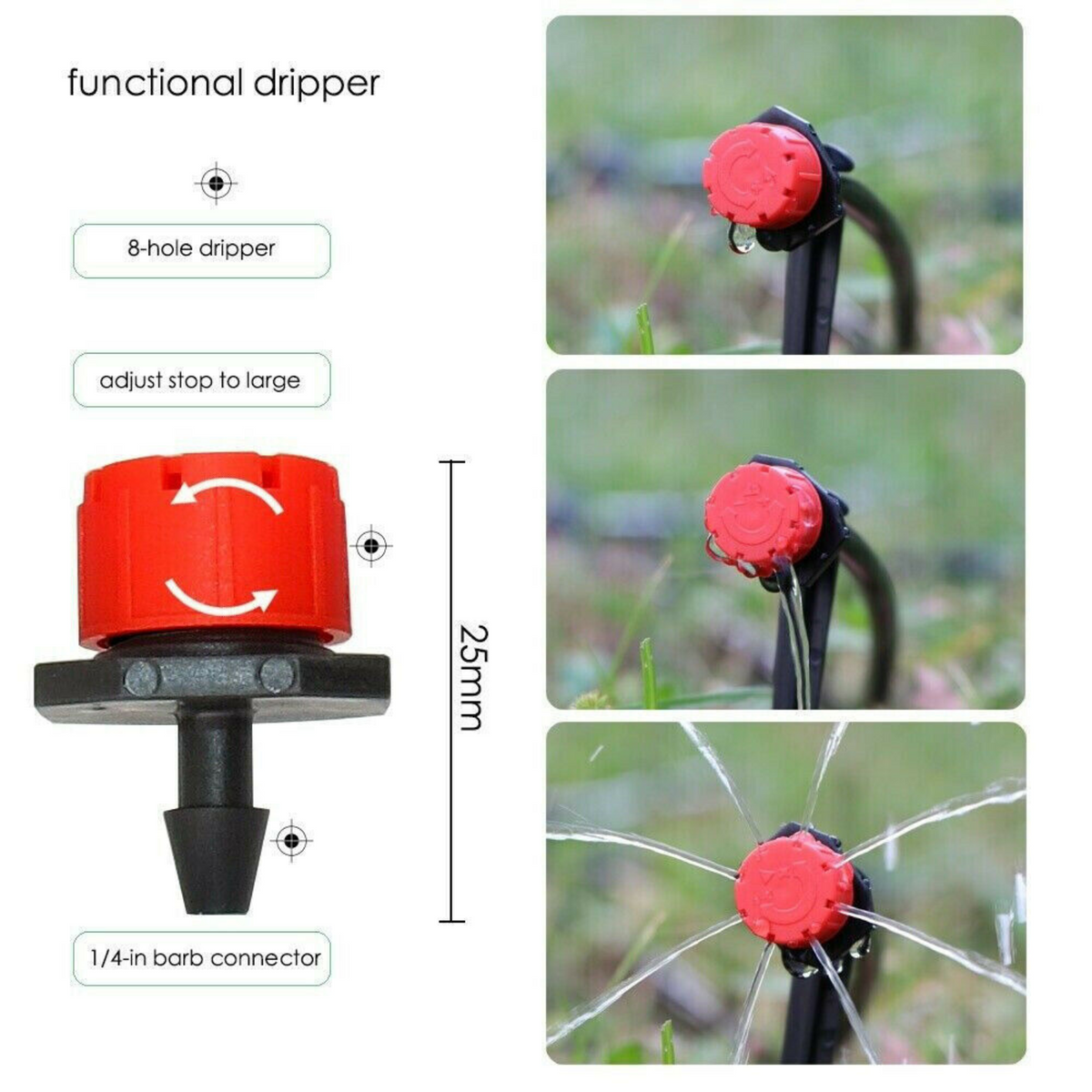 152PCS Micro Drip Irrigation Kit Garden Watering Drippers Nozzles Tees