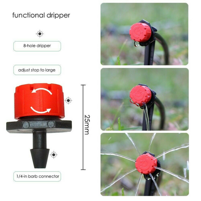 152PCS Micro Drip Irrigation Kit Garden Watering Drippers Nozzles Tees
