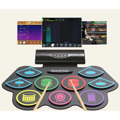 Bluetooth Electronic Roll-Up Drum Set Portable Musical Practice Kit