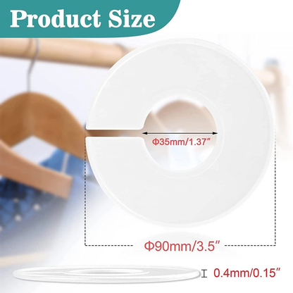 Closet Size Dividers Round Clothing Organizers Blank White Plastic Pack 20x