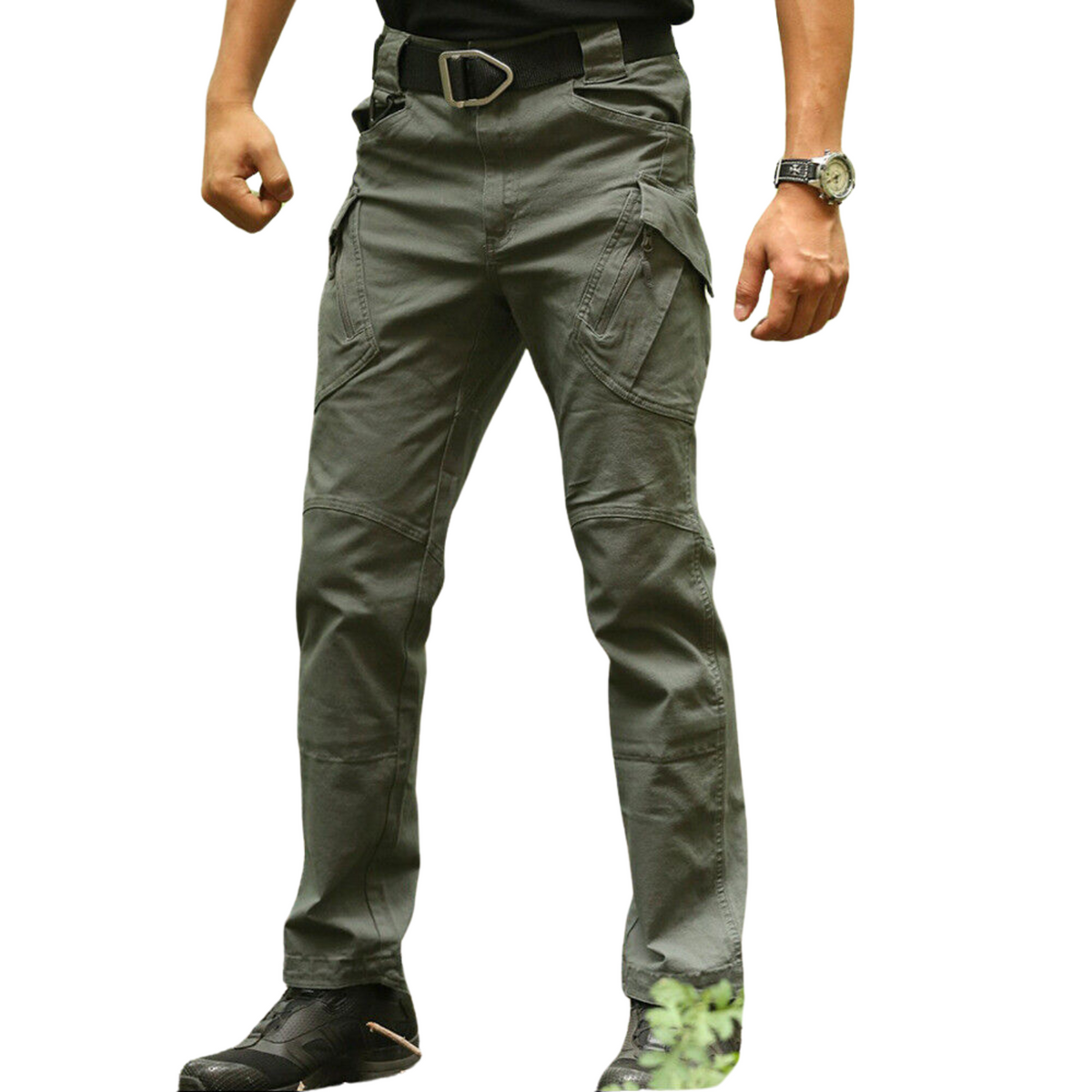 Water Resistant Tactical Trousers Mens Cargo Work Pants Soldier Green Combat