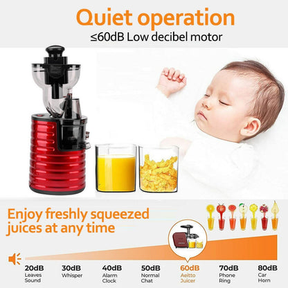 Wide Mouth Vegetable Processor Professional Whole Fruit Cold Press Slow Juicer