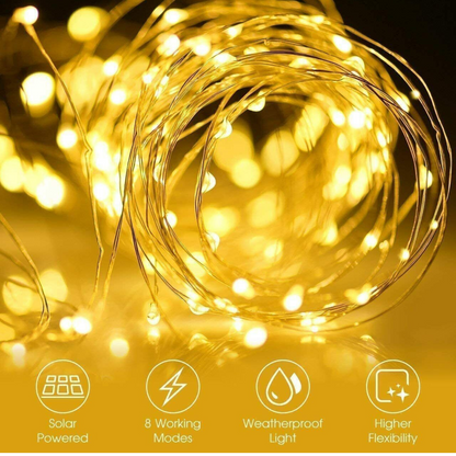Outdoor Garden Christmas Party Decor Gift  LED Solar Fairy String Lights