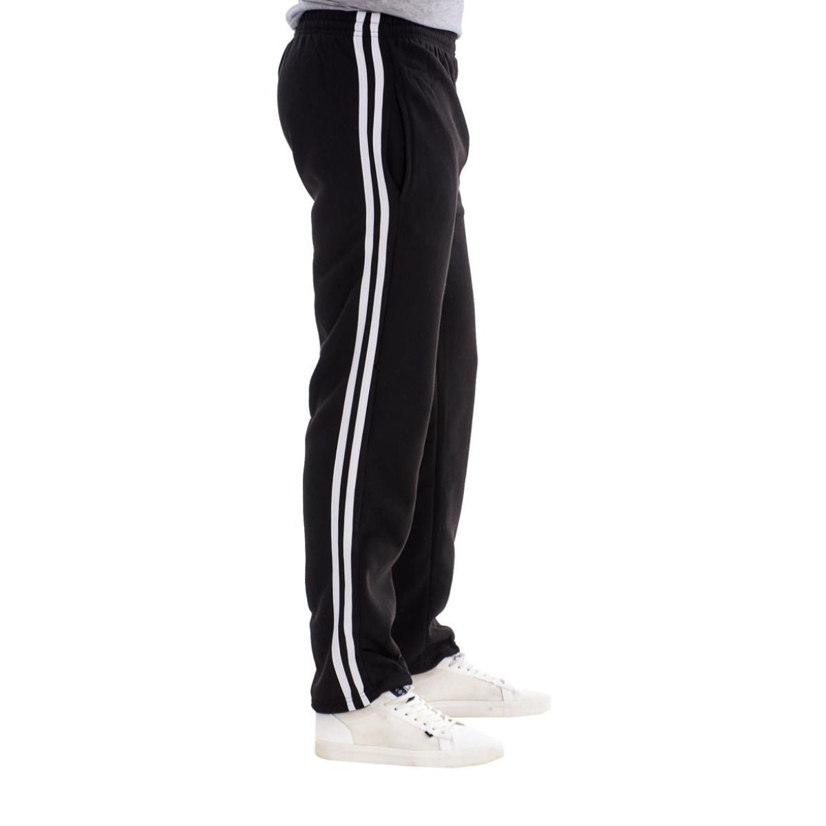 Track Pants with Zip Pocked Men's Fleece Casual Track Suit Medium Size Black