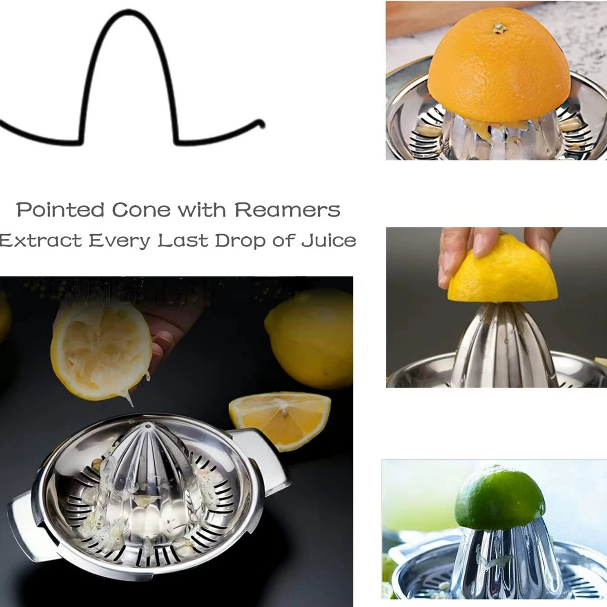 Juicer /Manual Press Squeezer Stainless Steel Fruit Lemon Citrus Orange