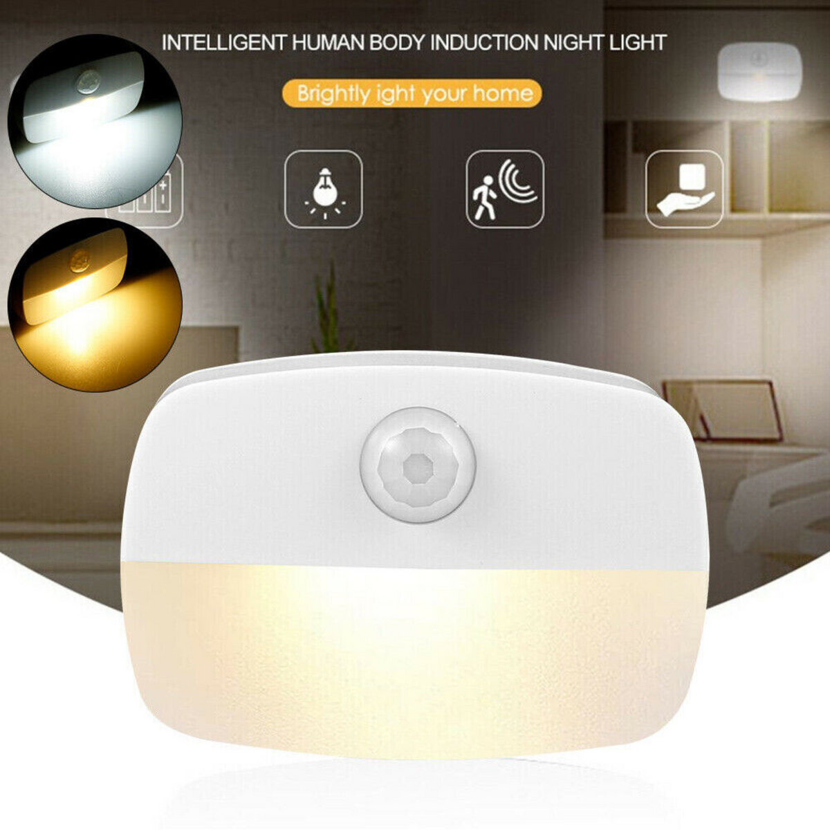 Cordless Night Light LED Motion Sensor PIR Light Closet Stair Battery Powered