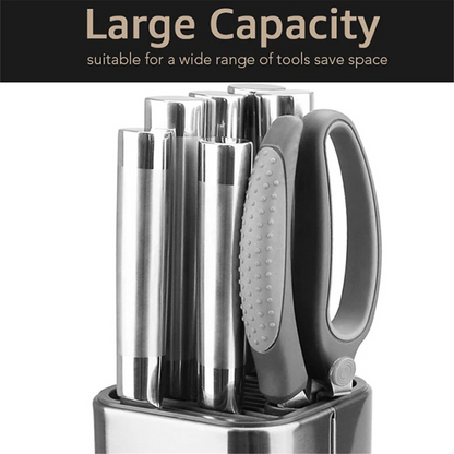 Kitchen Knives Storage Rack Stand Universal Stainless Steel Knife Block Holder