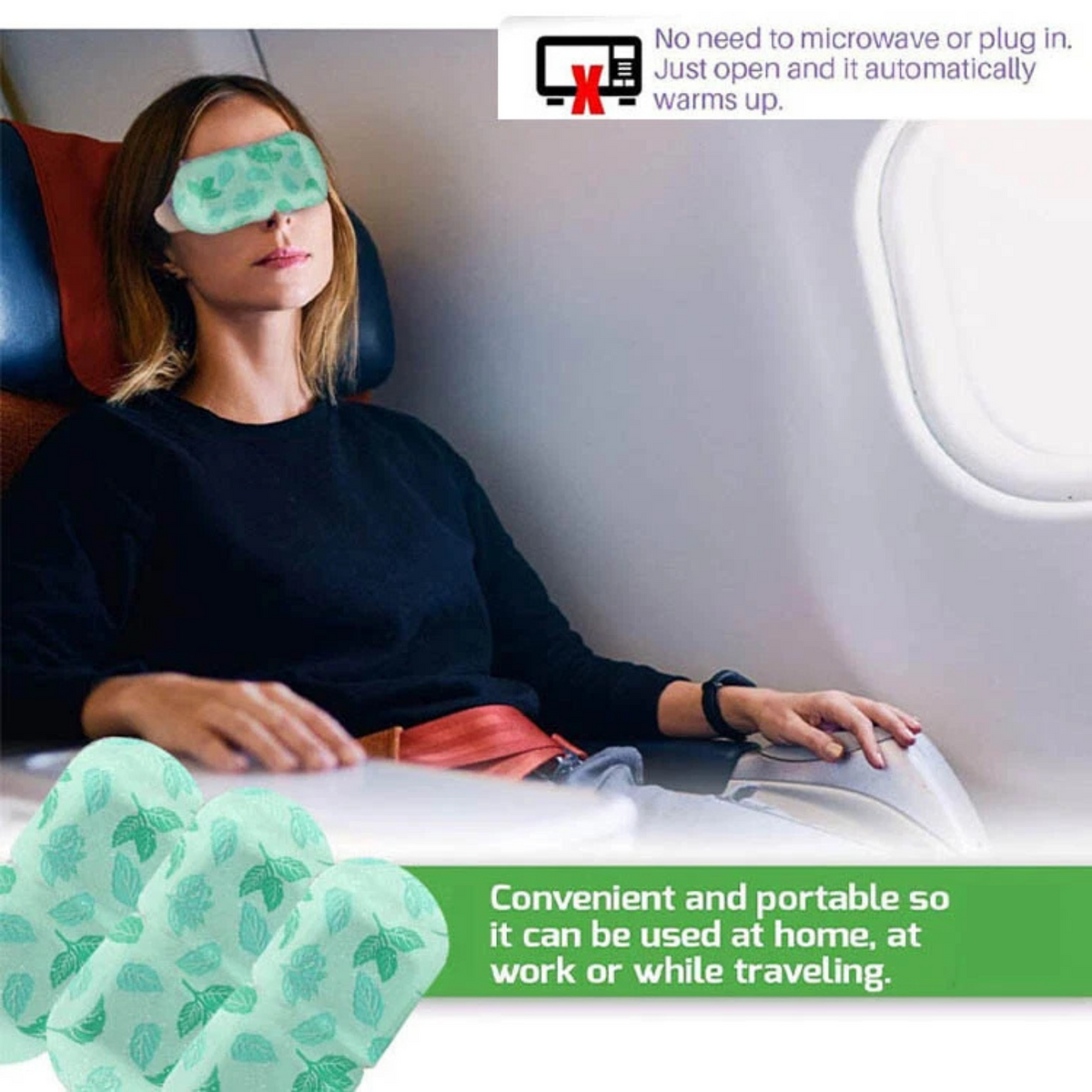 Steam Eye Warm Pad Mask Fatigue Relieve Soothing Use for Relaxation 3x Pack