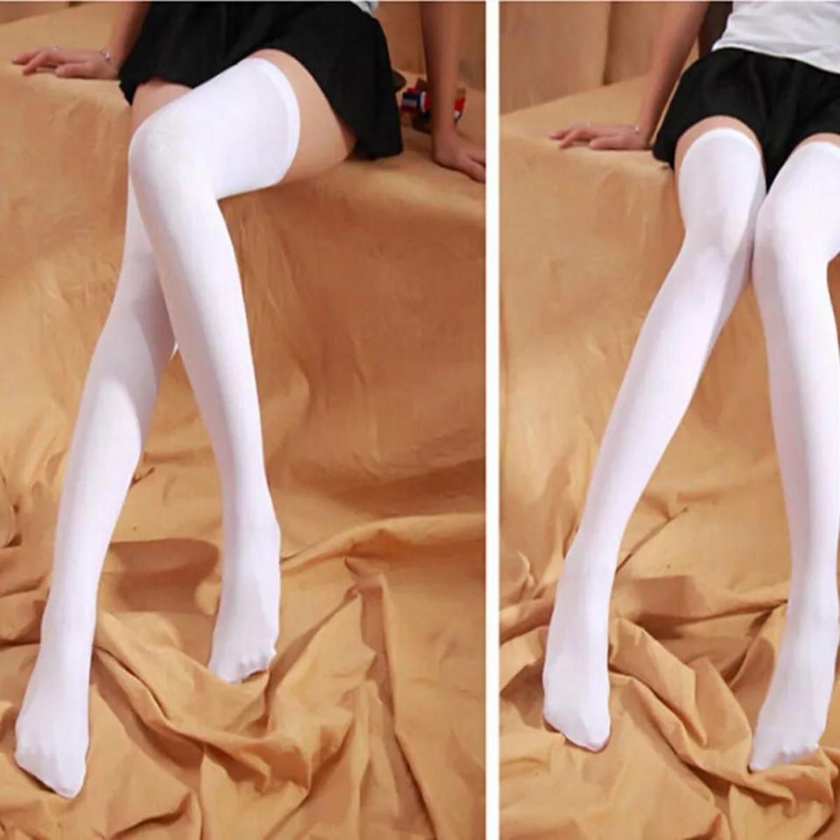 White 1 Pair New Fashion Long Stockings Thigh High Over Knee High Socks Women