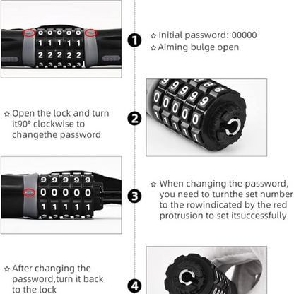 Heavy Duty Chain Lock Anti-Theft Security for Bikes and Scooters