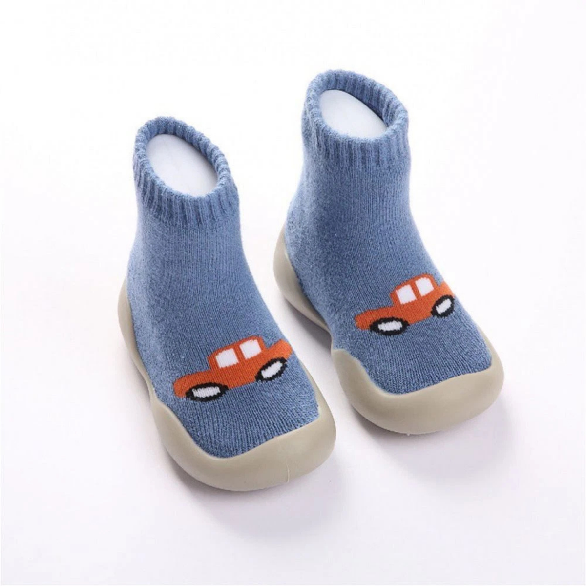 Winter Slipper Socks Warm Anti-slip Soft Toddler Baby Cotton Shoes Blue M
