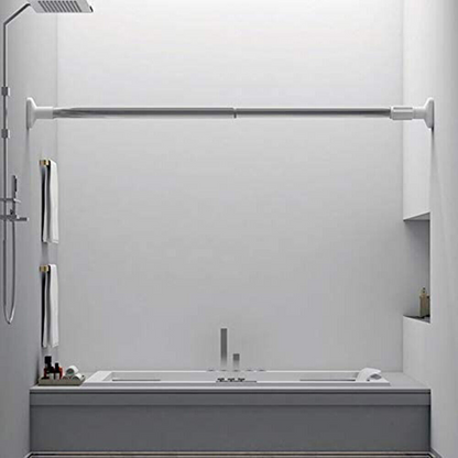 Extendable Rack Shower Adjustable Tension Rod Wind Curtain Closet Pole 100-184cm