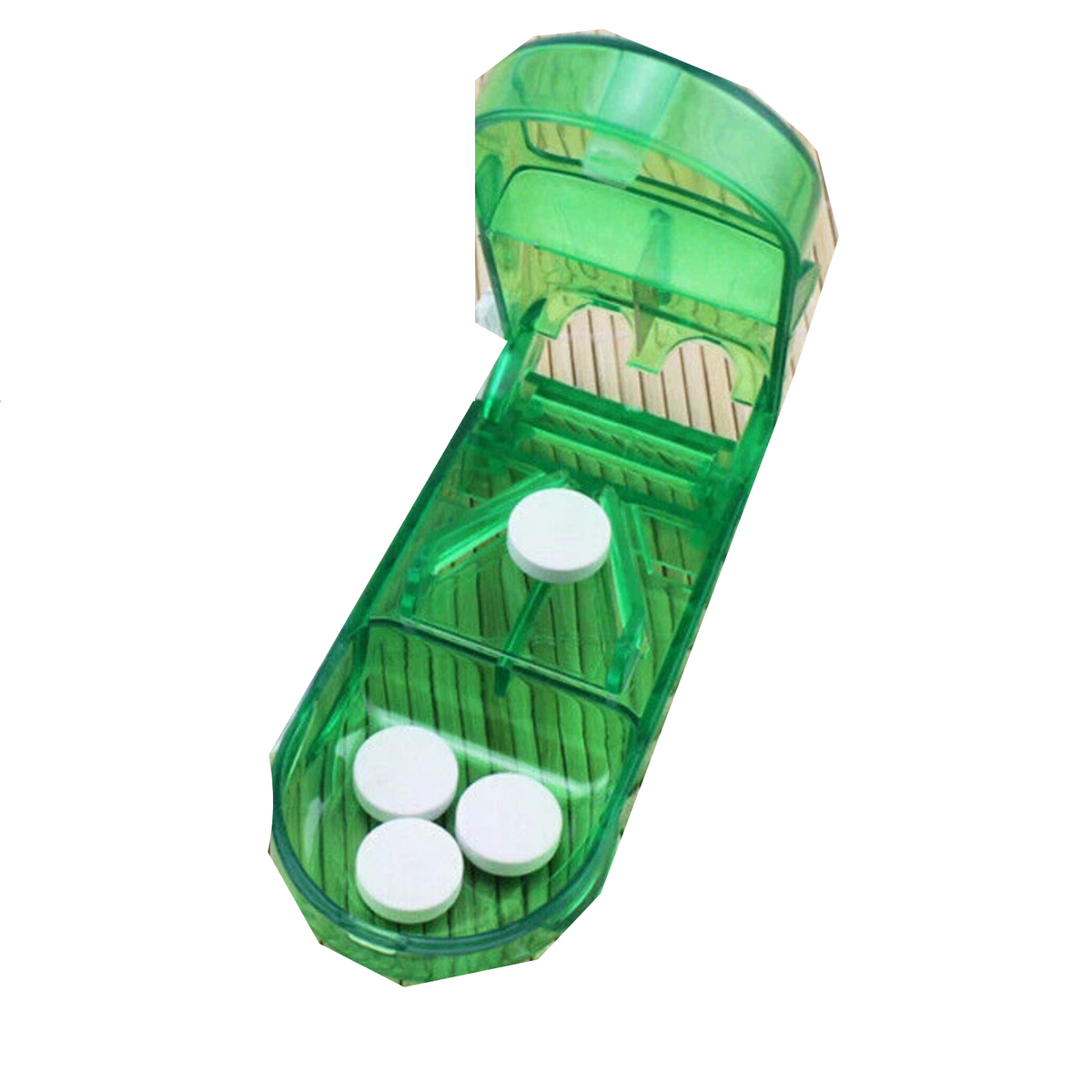 Portable Pill Cutter Green Tablet Vitamin Splitter Sharp Blade for Travel