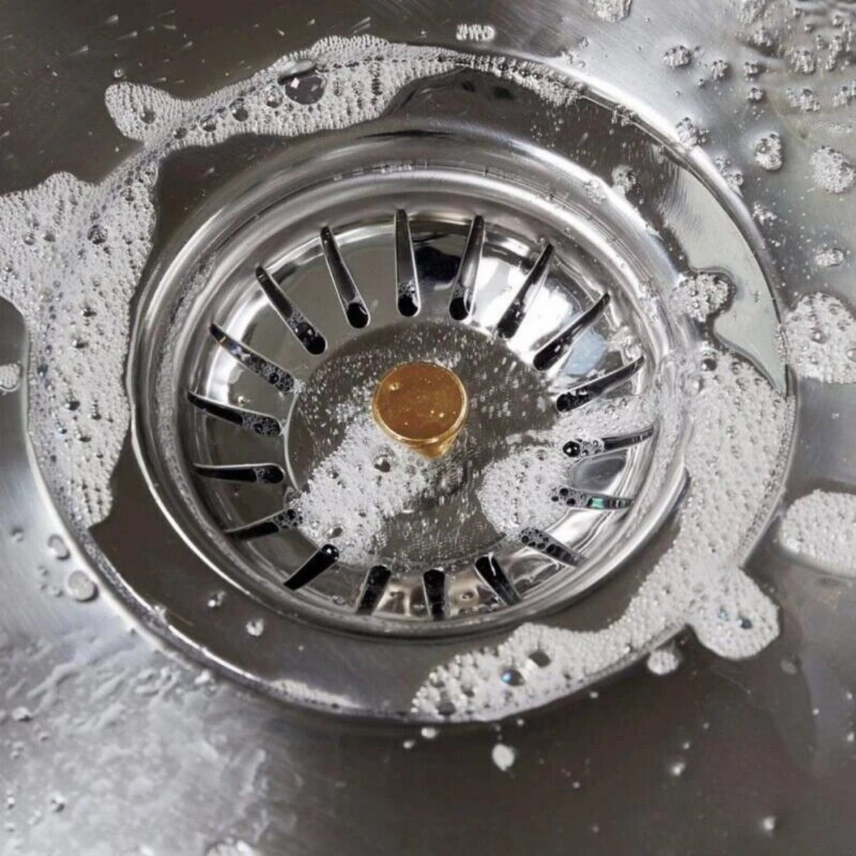 Waste Plug Filter 2x Stainless Steel Kitchen Sink Strainer Drain Stopper Stock