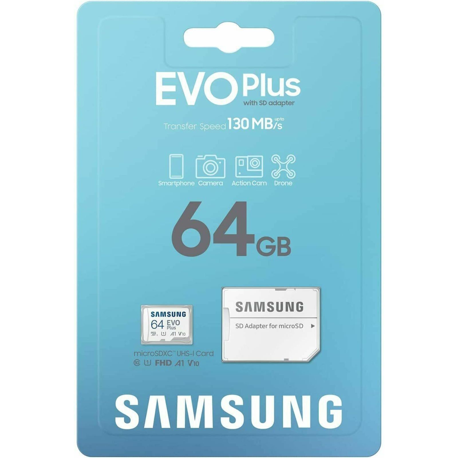 Class10 SDXC Memory 130MB/S Micro SD Card SamSung Evo Plus 64GB