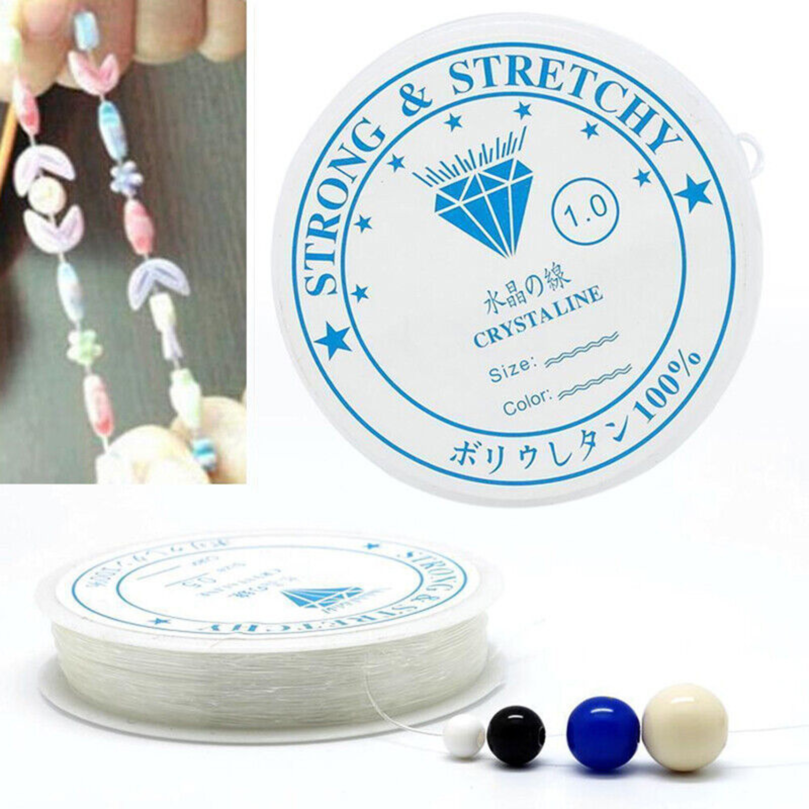 Jewellery Bracelet Clear Thread Line Stretch 1MM Elastic Cord String Bead
