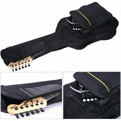 Double Straps Backpack 4" Guitar Bag Padded Gig Bag Soft Black Acoustic Case