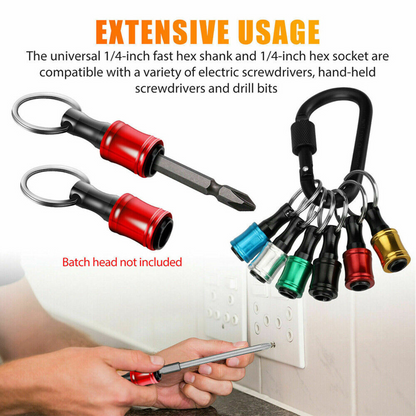 Screwdriver Bit Holder Extension 6PCS Hex Shank Bar Keychain Driver Keyring