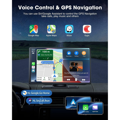 Apple Carplay & Android Auto Head Unit Portable 9 Inch Wireless Car Stereo
