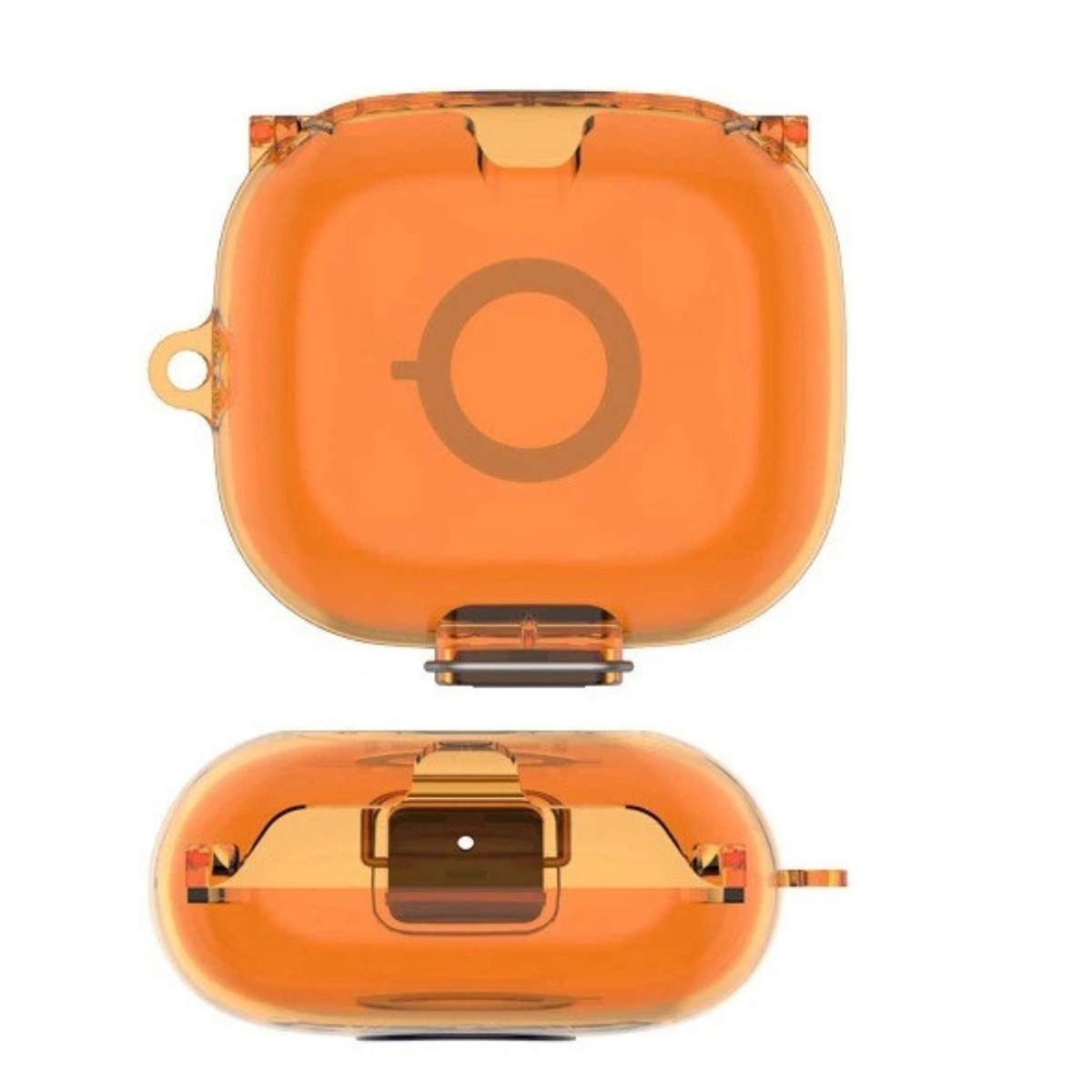 Orange Shockproof TPU Earphone Case Charging Box Protective Audio Accessory