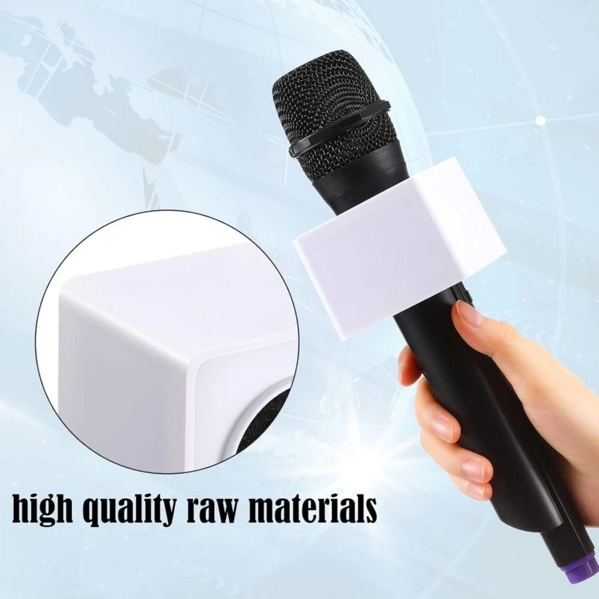 Mic Interview Box Microphone Logo Waterproof Microphone White Sqaure