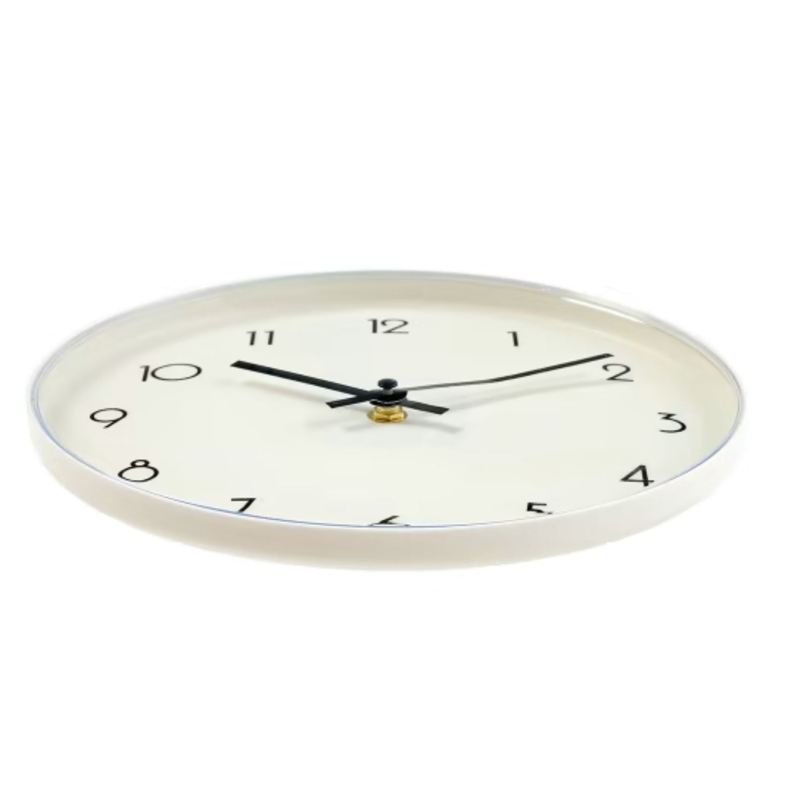 Wall Mounted Clock White Round Quarts Battery Operated Wall Clock