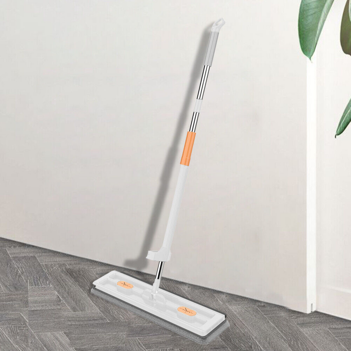 White 360°Rotating Magic Self Wringing Mop Roseionly Style Large Flat Mop