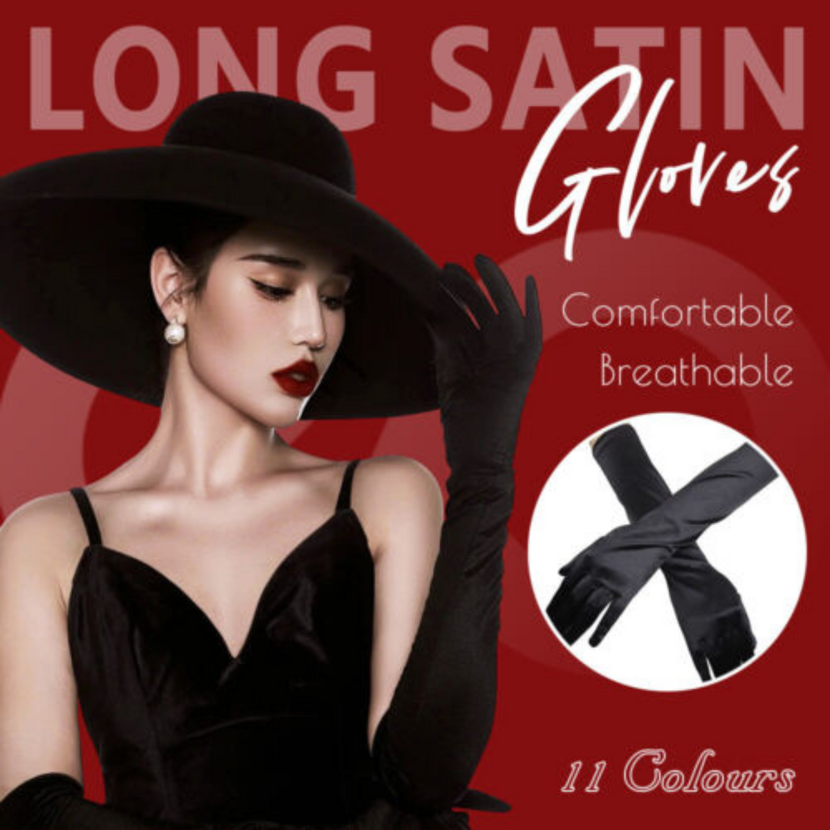 Black Womens Glove Prom Wedding Ladies Long Satin Gloves Opera Costume