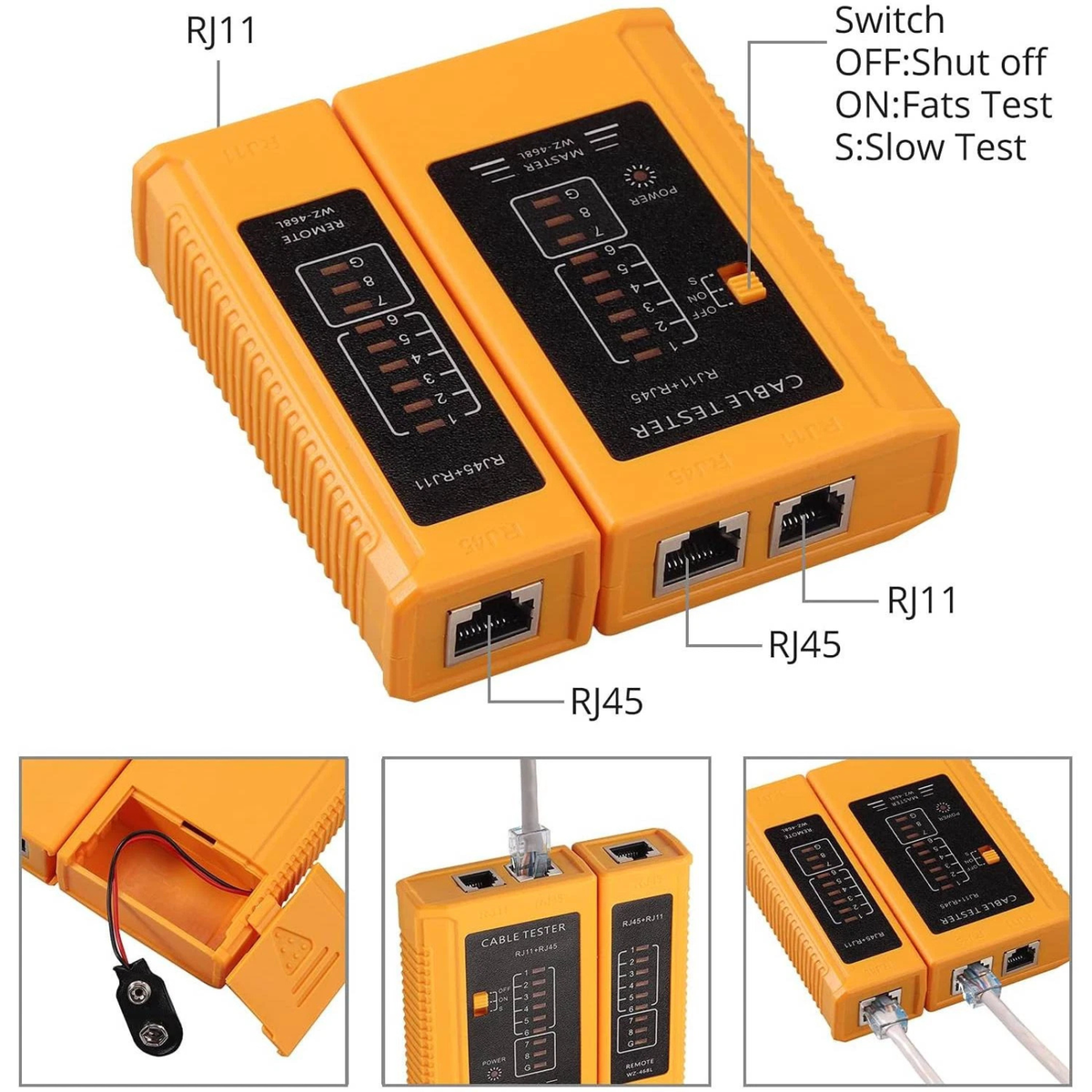 Ethernet LAN Cable Tester RJ45 RJ11 Network Wire Testing Device
