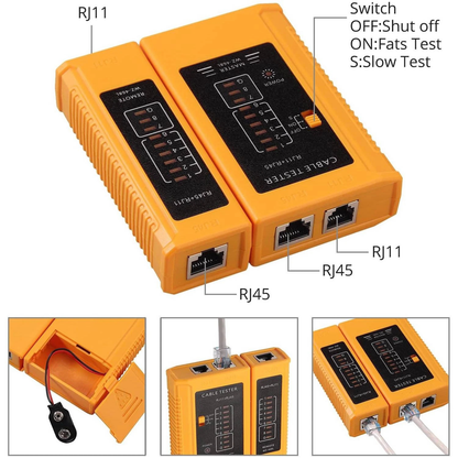 Ethernet LAN Cable Tester RJ45 RJ11 Network Wire Testing Device