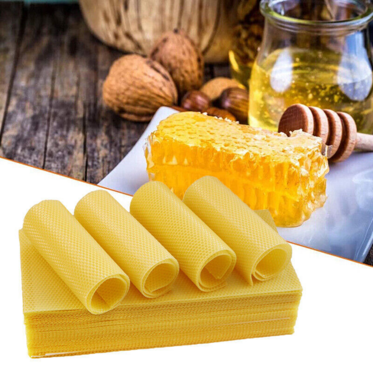 Beekeeping Equipment Sheet 30Pcs Honeycomb Bee Hive Wax Frames Waxing