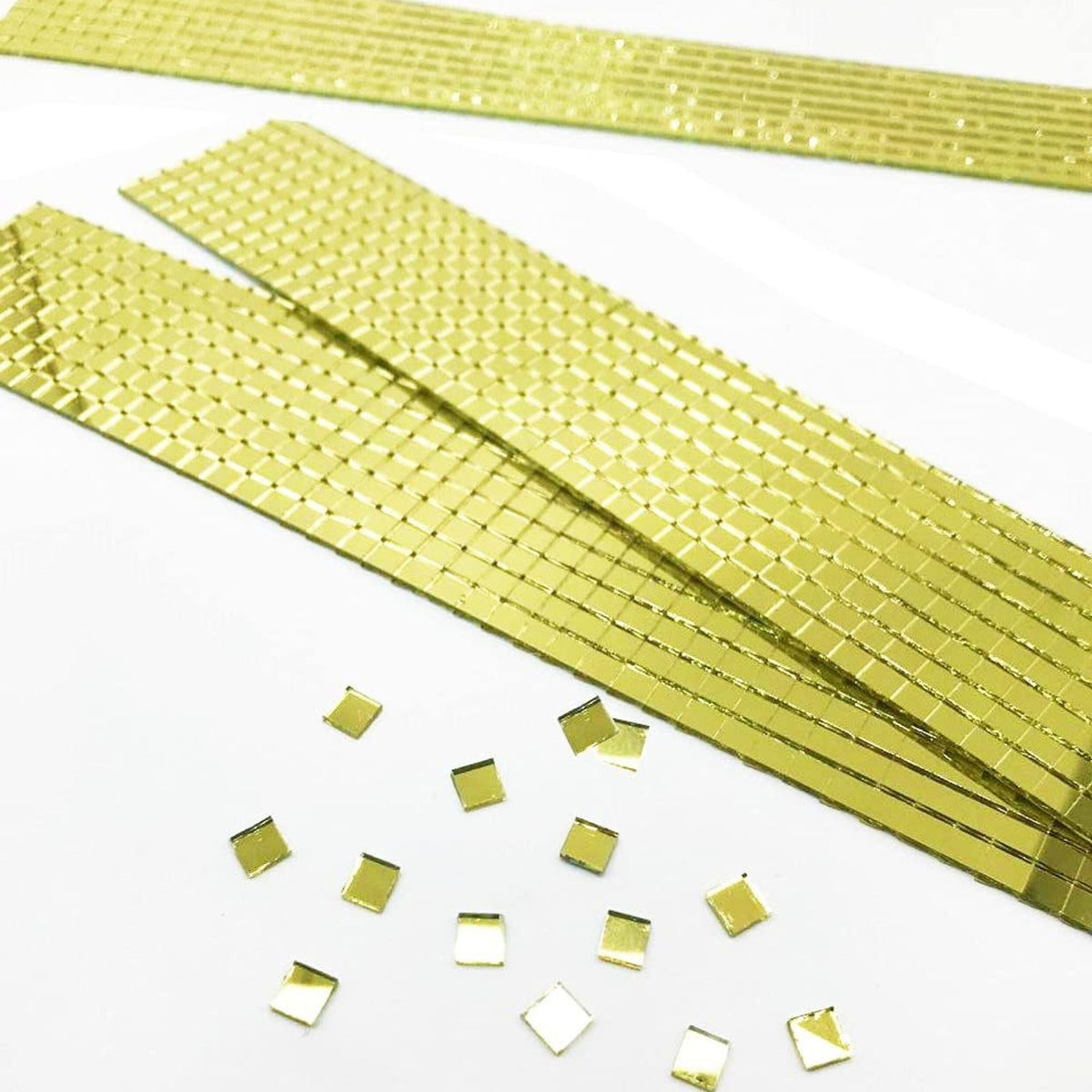 Self-Adhesive Square Mirror Wall Sticker Decors Home Mini Mosaic Glass Gold
