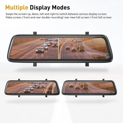 10" Front Rear View Cam Car DVR 1080P Dash Camera Tail Reversing Mirror Recorder