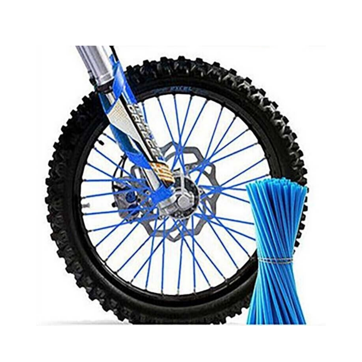 Mountain Sleeves Mtb Skins Covers Blue Spoke Wrap Kit Bicycle Wheel