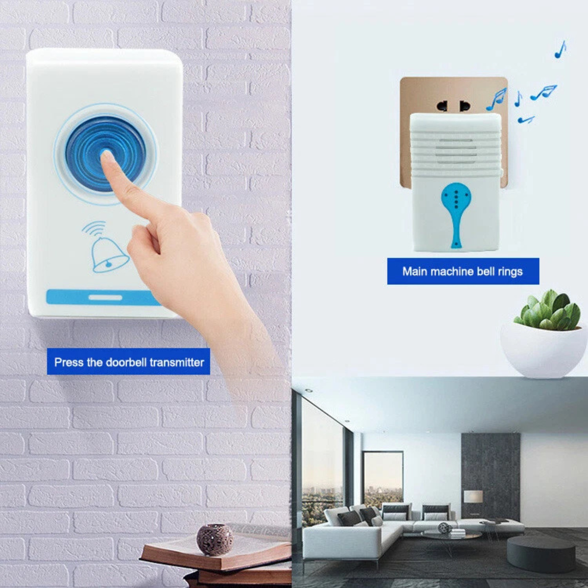 Wireless Digital Door Bell Cordless Home Door Alert System