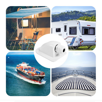 Single Hole Caravan Roof Boat Cable Entry Gland Solar Panel Mounting White
