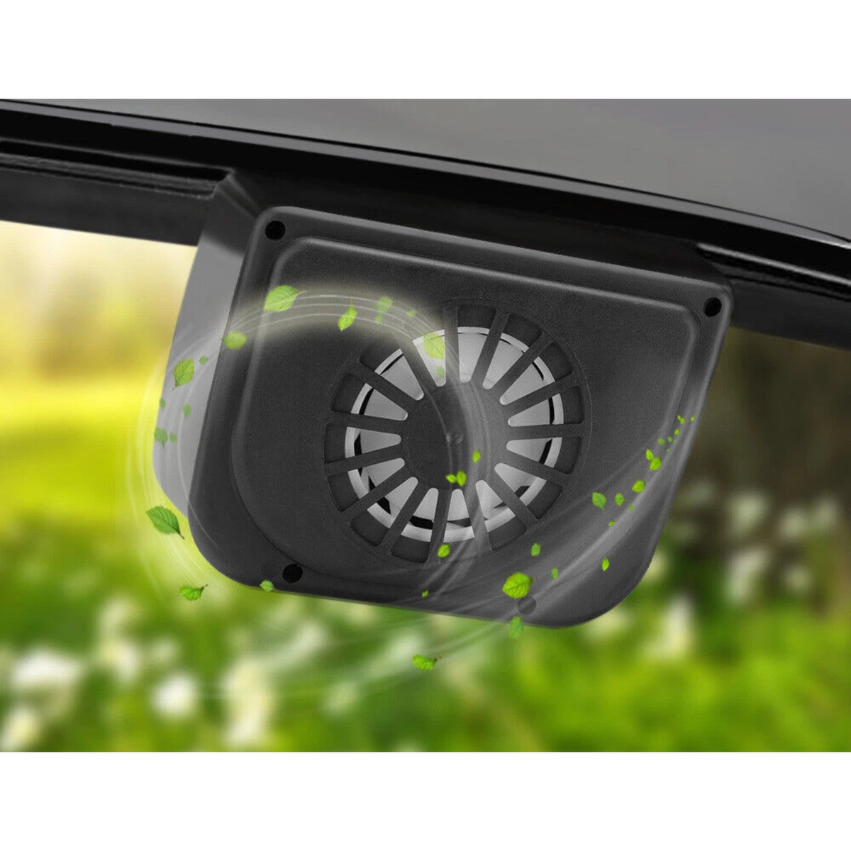 Solar Car Window Fan Power Vent Air Auto Ventilator Energy Efficient