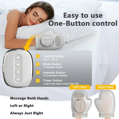 Cordless Hand Massager with Warming Function and Air Pressure Massage