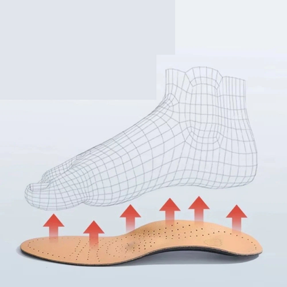 Arch Support Leather Insoles Breathable Comfort Orthotic Fit Brown 37/38