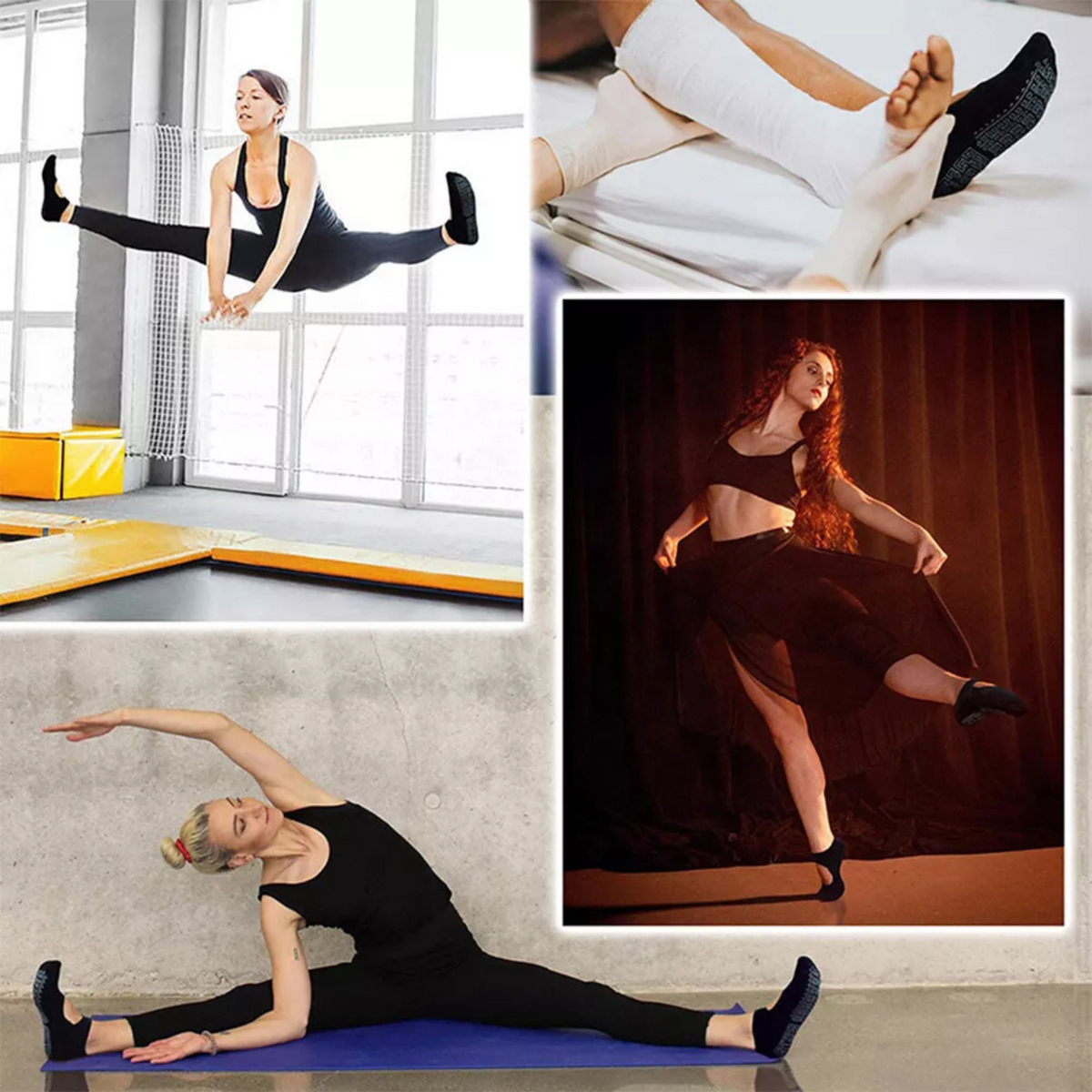 Massage Ballet Socks with Grip Yoga Socks Non-Slip Pilates Exercise Cotton
