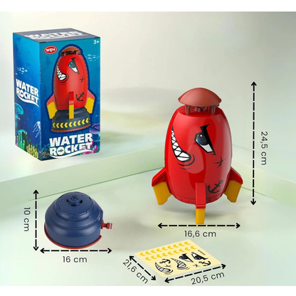 Red Outdoor Air Rocket Toys for Kids Fun Summer Garden Water Play Activity