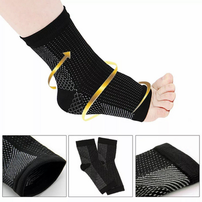 2 Pairs Black Plantar Fasciitis Socks for Heel and Ankle Swelling