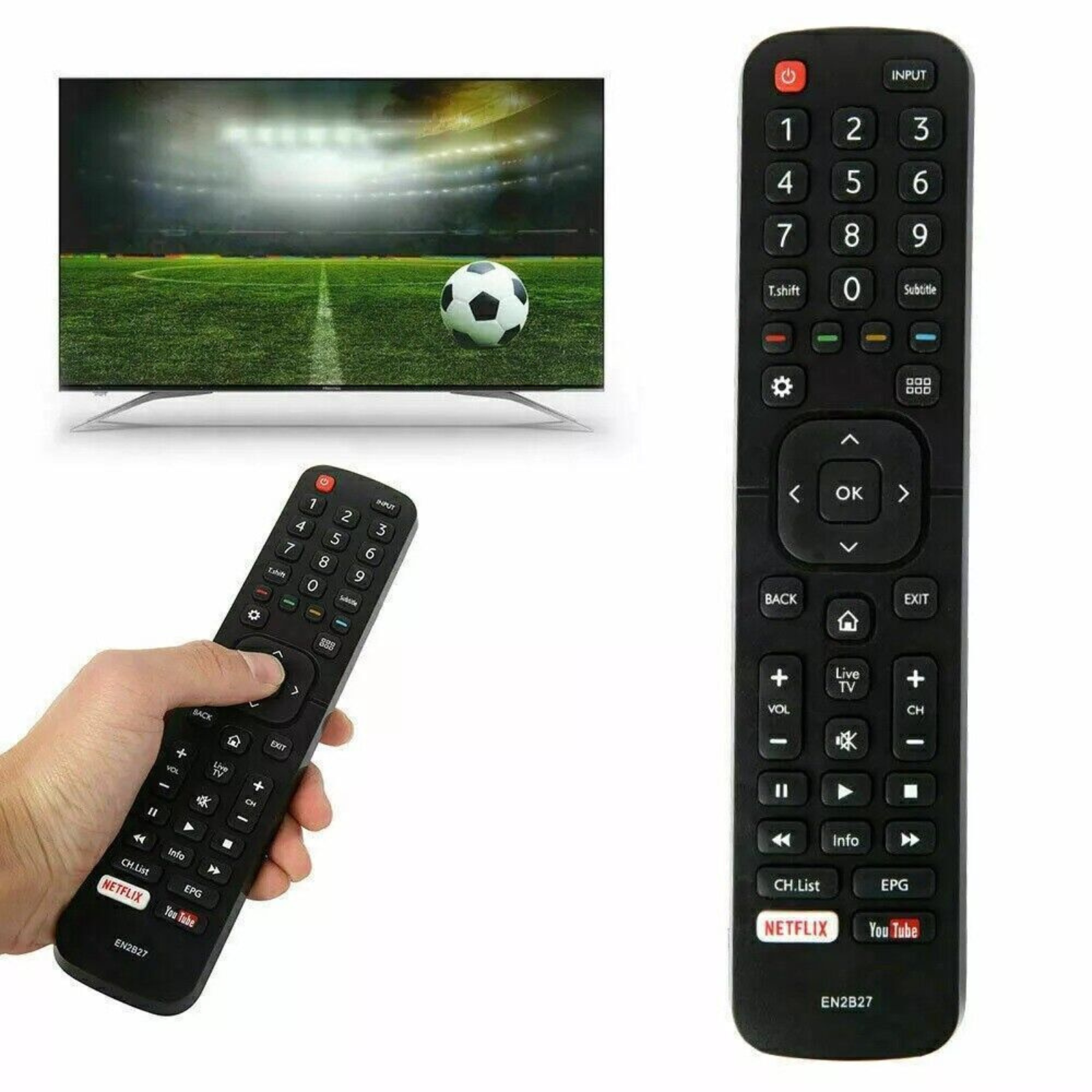 Original EN2B27 OEM EN-2B27  HISENSE TV Remote Control RC3394402/01 3139 238