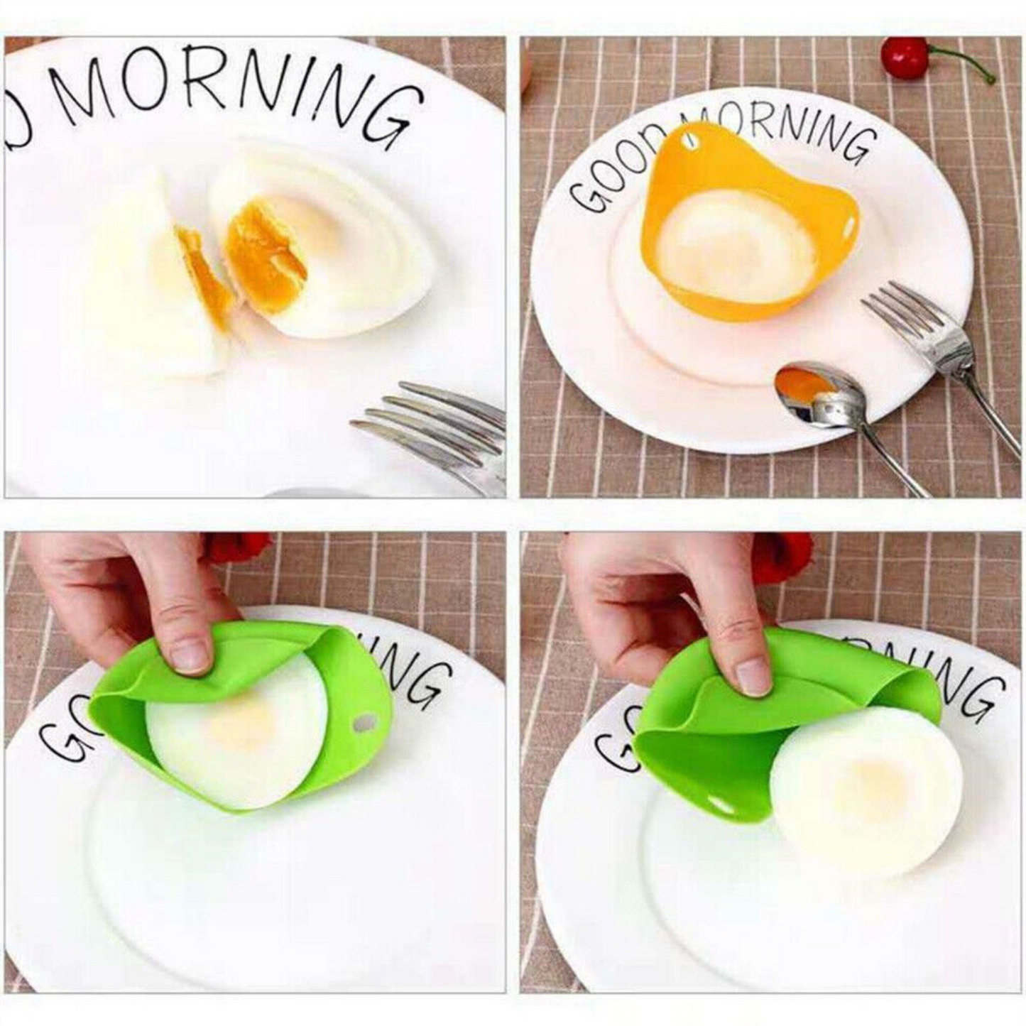 Poached Cups Moulds Silicone Egg Poacher Poaching Pods Pan For Kitchen