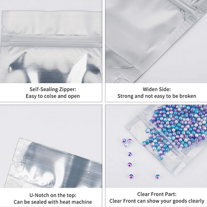 10x15cm Food Packaging Zip Seal Bags Aluminum Foil Mylar Stand Up Pouches Bags