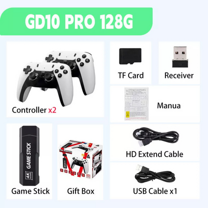 Retro Gaming Console w/ 2 Wireless Controller 58000+ 4K HDMI TV Game Stick 128GB